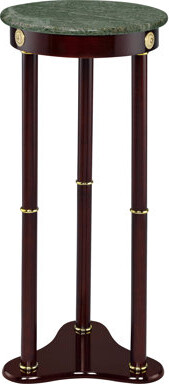 Winston Porter Elna Merlot And Green Accent Side Table With Round Top Plant Stand