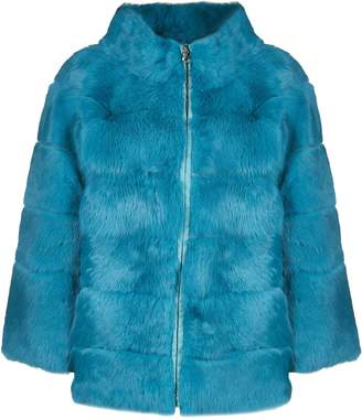 Blugirl High Neck Fur Coat