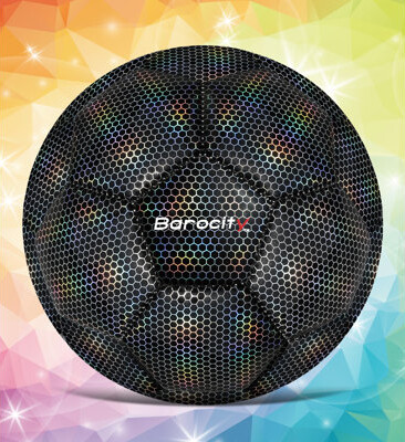 CoTa Global Barocity Soccer Ball - Premium Boy And Girl Official Match Ball With Cool Reflective Rainbow Hex Pattern, Durable, Indoor, Outdoor, Training, Practice