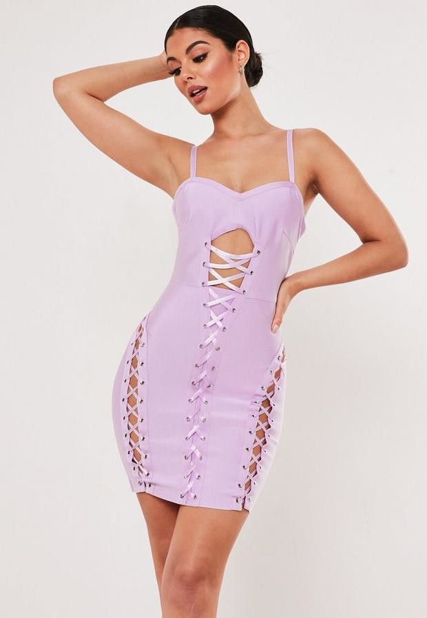 lilac bandage dress