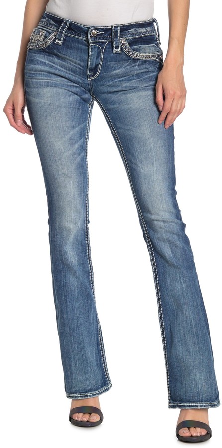 Rock Revival Randi Topstitched Bootcut Jeans - ShopStyle