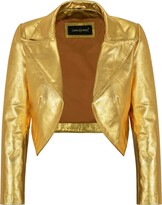 Thumbnail for your product : Carrie CH Hoxton Ladies Shinny Cropped Leather Shrug Slim-fit Short Body Jacket Bolero Style 5650 (10