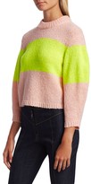 Thumbnail for your product : Tibi Cozette Neon Stripe Alpaca-Blend Sweater