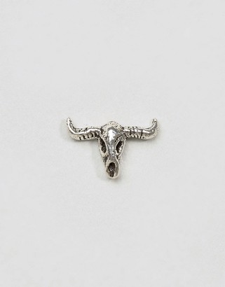 Reclaimed Vintage Inspired Earrings In Sterling Silver Ram Skull