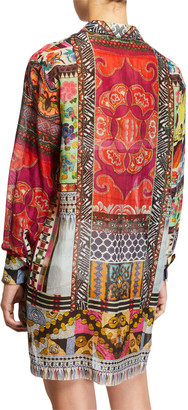 Etro Patchwork Button Front Shirt with Pockets