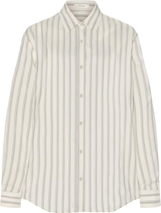 The Row Eirlys Silk Stripe Shirt