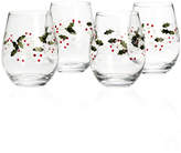 Thumbnail for your product : Pfaltzgraff Set of 4 Winterberry Stemless Wine Glasses