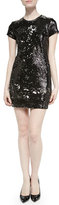 Thumbnail for your product : Generation Love Leather-Trim Sequined Short Dress