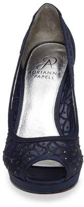 Adrianna Papell 'Foxy' Crystal Embellished Peeptoe Pump