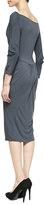 Thumbnail for your product : Donna Karan Draped Scoop-Neck Jersey Dress