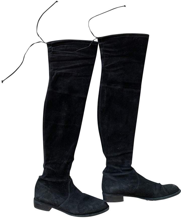 stuart weitzman black suede boots