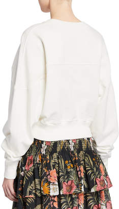 Rebecca Minkoff Ruby Tropical Love Applique Cotton Sweatshirt