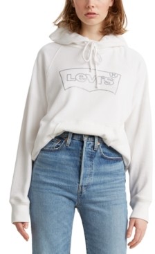 levi white hoodie women's
