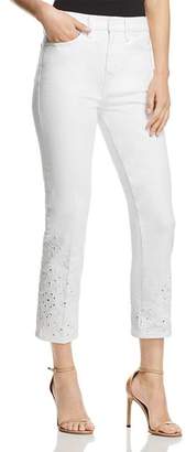 Tory Burch Keira Straight-Leg Jeans in White Rinse Wash