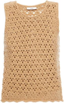 Vince Crochet-knit Wool And Cashmere-blend Top