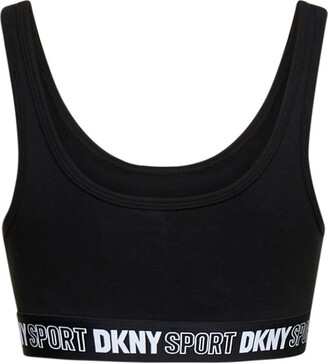 DKNY Sport Women's Platinum Velour Scoop-Neck Low-Impact Sports