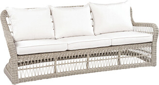 CASUAL LIFE FURNITURE Shell Cove Deep Seat Sofa Oyster, White Cushions