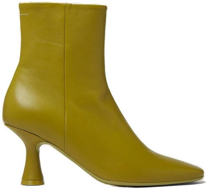 yellow heel booties