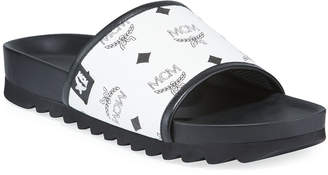 MCM Men's Visetos Slide Sandals