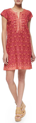 Calypso St. Barth Short-Sleeve Ikat Printed Dress