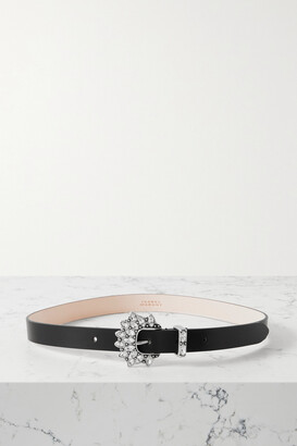 Black Leather Belt With Intricate Silver Buckle – Tunie's