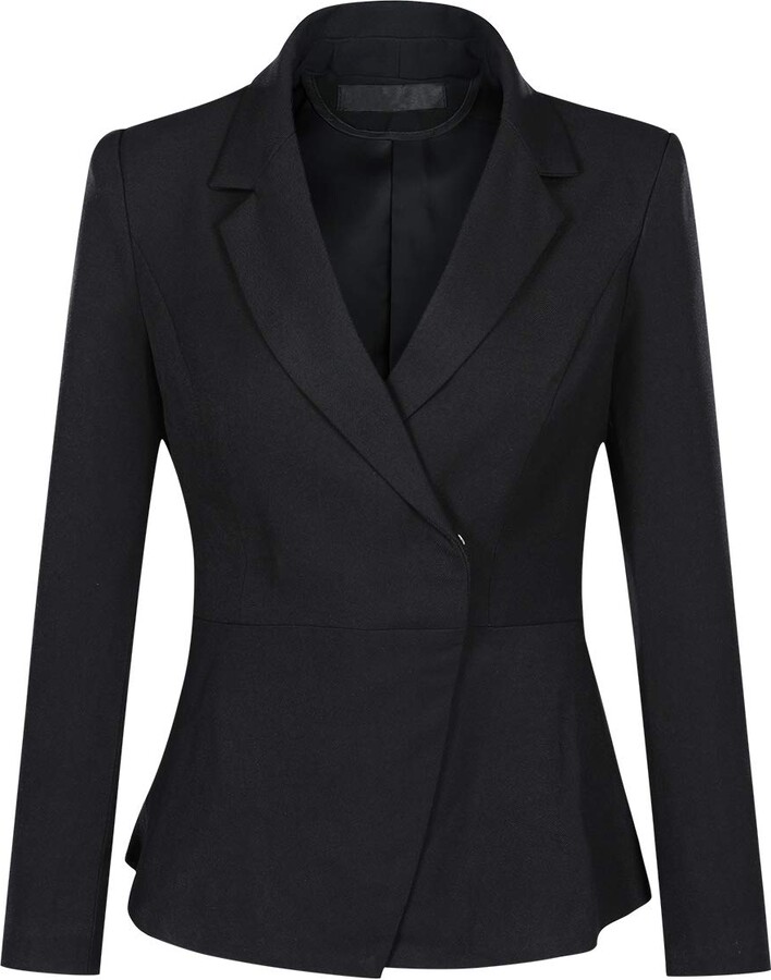 YYNUDA Ladies Plain Formal Tailored Blazer Button Up Slim Fit Elegant
