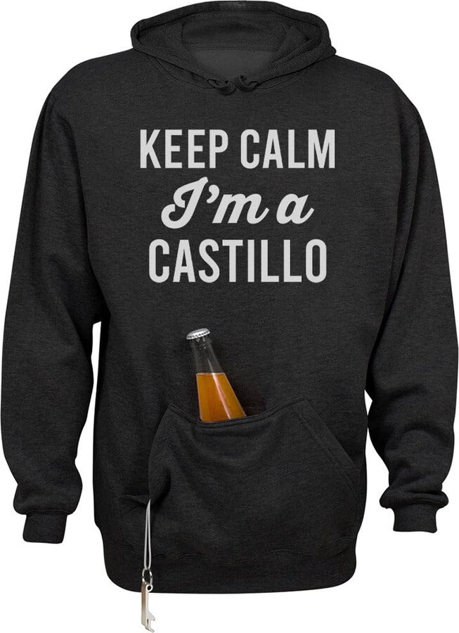 TeesAndTankYou Keep Calm I'm a Castillo Beer Holder Tailgate Hoodie Sweatshirt Unisex 3X-Large Black