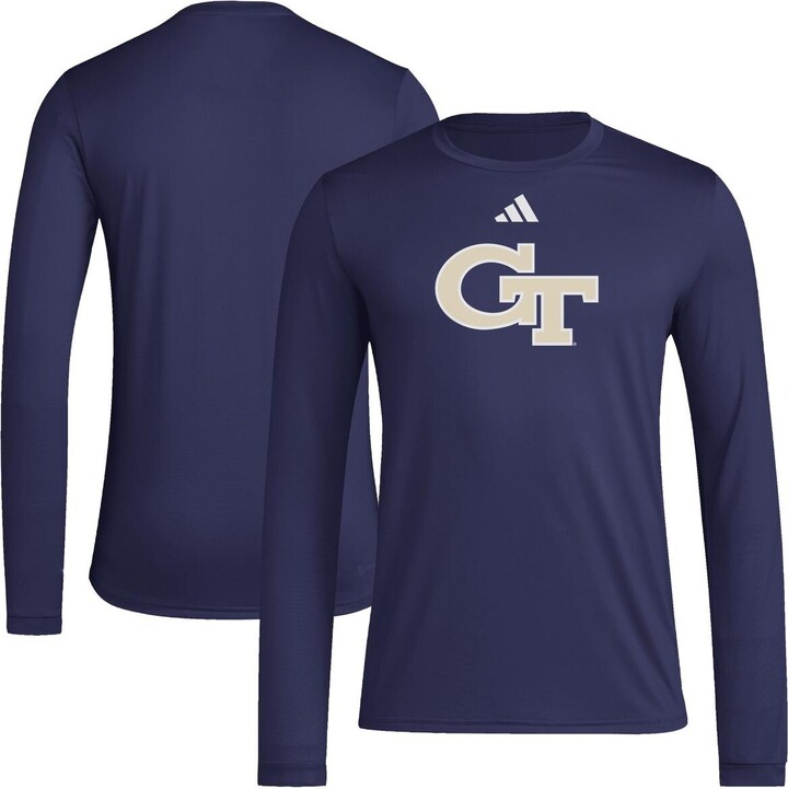 Adidas Men's Navy Georgia Tech Yellow Jackets Primary Locker Logo Pre-Game Long Sleeve T-Shirt