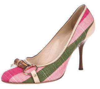 Gucci Embellished Woven Pumps