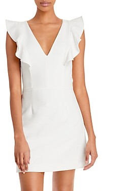 French Connection Womens Marie Stretch Short Sleeve V-Neck Dress 
