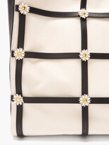 Thumbnail for your product : Fabrizio Viti Miss Daisy Canvas And Leather Tote Bag - Black Multi
