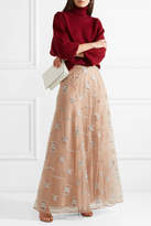 Thumbnail for your product : Burberry Sybilla Embroidered Tulle Maxi Skirt - Blush