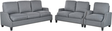 Lark Manor Serenity 3-Piece Modern Sofa Set With High-Resilience Springs And Easy-Clean Cushions