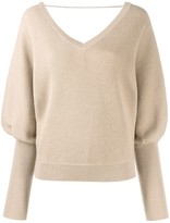 Thumbnail for your product : Brunello Cucinelli Ribbed Batwing Sleeve Jumper