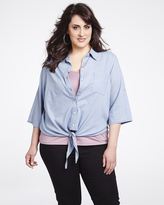 Thumbnail for your product : Addition Elle Tie-Front Denim Shirt