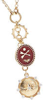 Thumbnail for your product : Foundrae - Spark And Crossed Arrows 18-karat Gold, Enamel And Diamond Necklace