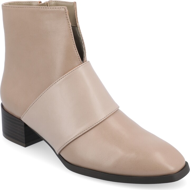 Journee Collection Women's Kyler Two Tone Block Heel Booties