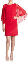 Thumbnail for your product : Teri Jon by Rickie Freeman Chiffon Drape-Sleeve Dress