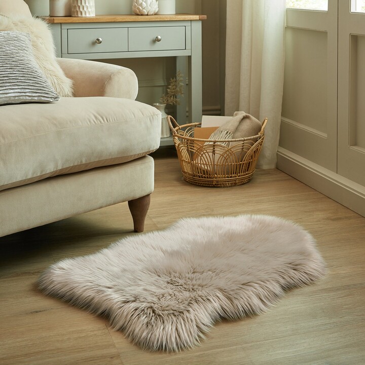 Dunelm Tipped Faux Fur Pelt Rug Brown ShopStyle