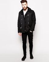 Thumbnail for your product : ASOS Trench Coat With Military Styling And Fleece Collar