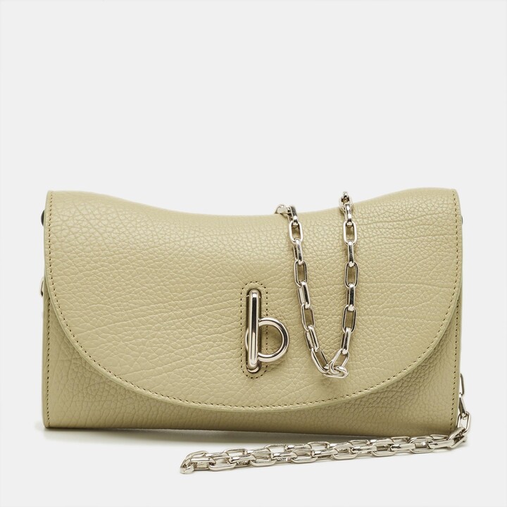 Burberry Oliver Green Leather Rocking Horse Wallet On Chain