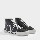 Thumbnail for your product : Valentino Garavani High-Top Sneakers With Go Logo Detail In Black And White Leather