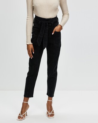 Only Women's Black Straight - Onymaya Life Carrot High Waisted Jeans - Size 28/32 at The Iconic