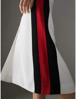 Thumbnail for your product : Burberry Stripe Detail Crepe Shift Dress