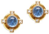 Thumbnail for your product : Elizabeth Locke Venetian Glass Intaglio 19K Yellow Gold, Moonstone & Cerulean Cab Putto And Duck Earrings