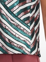 Thumbnail for your product : Diane von Furstenberg Agnes Sequin-striped Silk Top - Womens - Green Multi