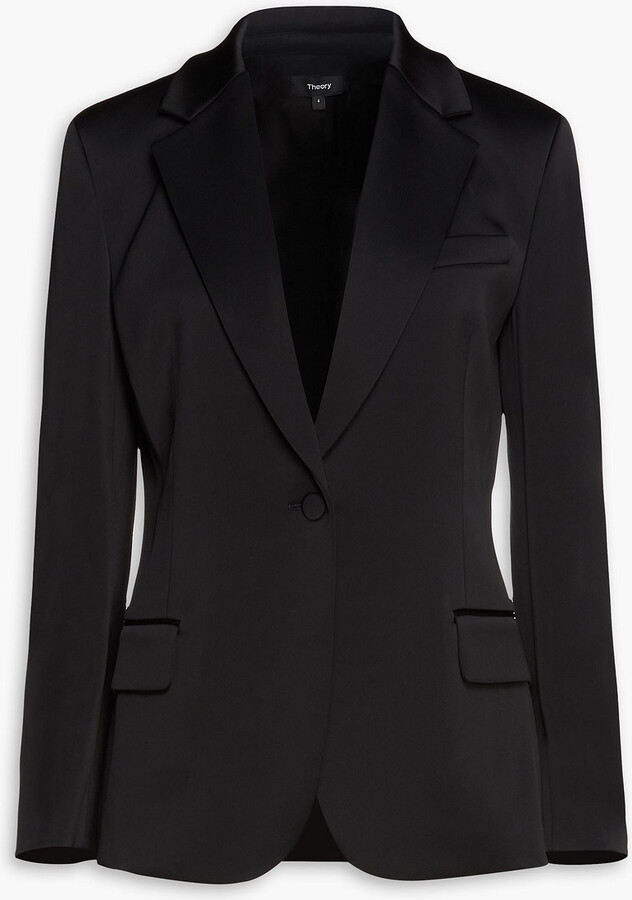 tied satin effect blazer