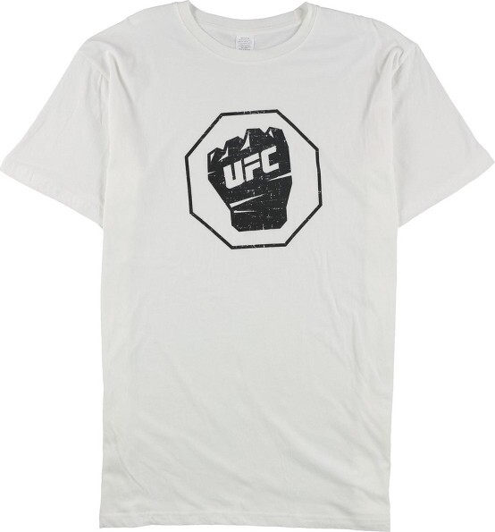 UFC UFCMensDistressedFistInsideLogoGraphicT-Shirt,white,XX-Large
