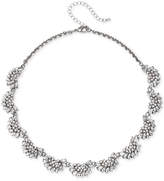 Jewel Badgley Mischka Silver-Tone Crystal and Imitation Pearl Collar Necklace, 16and#034; + 3and#034; extender
