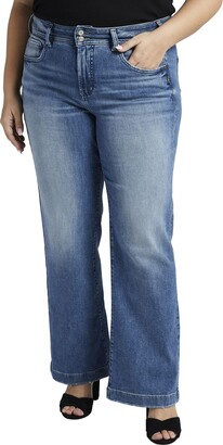 Silver Jeans Co. Women's Plus Size Avery High Rise Trouser Leg Jeans